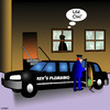 Cartoon: Expensive plumber (small) by toons tagged plumber,stretch,limo,expensive,driver,tradesman