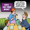 Cartoon: Kids eat free (small) by toons tagged buffet,margarita,kids,eat,free,father,and,son,restaurants,surf,turf