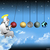 Cartoon: Newtons cradle (small) by toons tagged mewtons,cradle,silver,metal,balls,god,desk,ornament,planets,earth,the,universe