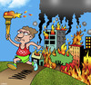 Cartoon: Olympics torch (small) by toons tagged cities,after,hosting,the,olympics,marathon,runner,olympic,torch,bushfires,fires