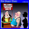 Cartoon: Wet T Shirt competition (small) by toons tagged man,boobs,wet,shirt,strippers,obese,fat,rule,book
