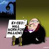 Cartoon: will work for millions (small) by toons tagged ceo,big,business,excessive,salary,begging,greed