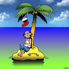 Cartoon: Wishful thinking (small) by toons tagged christmas,desert,island,stocking,gifts,holidays