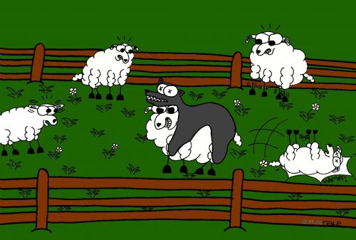 Cartoon: vice versa - Schaf im Wolfspelz (medium) by naLe tagged versa,vice,clothing,wolfs,sheep,saying,wolfspelz,im,schaf,schafspelz,wolf,sprichwort,welt,verkehrte