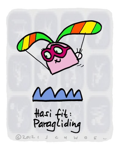 Cartoon: Hasi 35 (medium) by schwoe tagged hasi,hase,ohren,paragliding,fliegen,sport