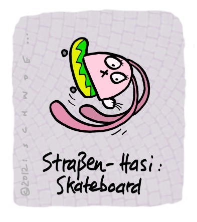Cartoon: Hasi 57 (medium) by schwoe tagged hasi,hase,skateboard,halfpipe,straße