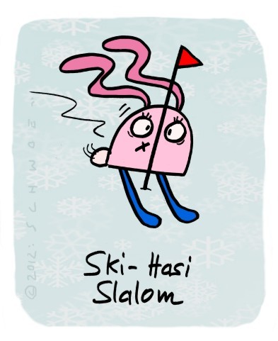 Cartoon: Hasi 75 (medium) by schwoe tagged wm,schnee,piste,slalom,ski,hase,hasi