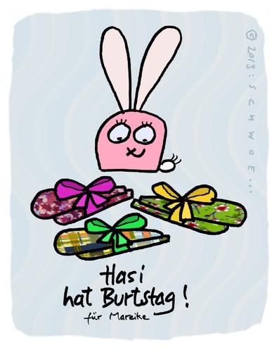 Cartoon: Hasi 94 (medium) by schwoe tagged hase,hasi,geburtstag,geschenk,ohr,ohren