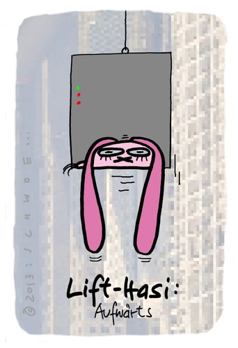 Cartoon: Hasi 97 (medium) by schwoe tagged hasi,hase,aufzug,lift,schwerkraft,beschleunigung