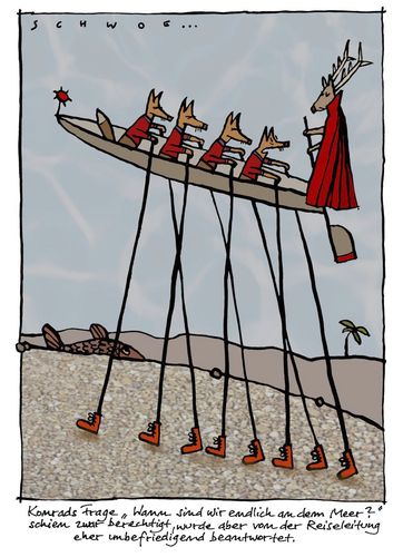 Cartoon: WanderBoot (medium) by schwoe tagged boot,meer,rudern,wandern