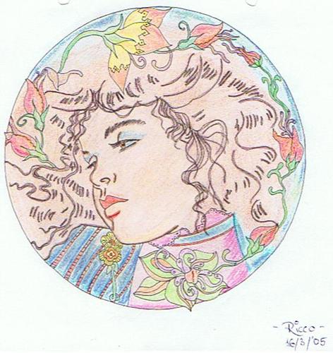 Cartoon: Flowery Lady (medium) by RnRicco tagged lady,woman,flower,face