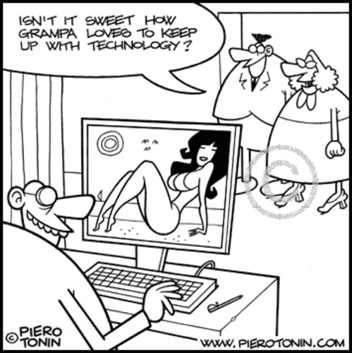 Cartoon: Grampa knows best (medium) by Piero Tonin tagged babes,baba,age,old,grandfathers,grandfather,grampa,tits,boobs,busty,nude,erotic,sexy,bikini,girls,girl,women,woman,pc,computers,computer,technology,internet,tonin,piero