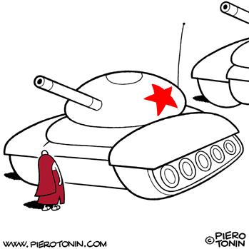 Cartoon: Nothing new (medium) by Piero Tonin tagged tibet,china,tienanmen,tibetan,monk,monks,
