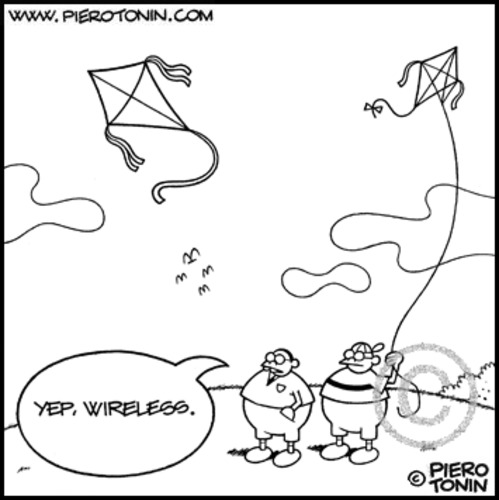 Cartoon: Wireless technology (medium) by Piero Tonin tagged piero,tonin,kite,kites,wireless,technology,internet,wifi
