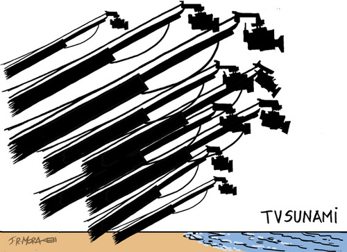 Cartoon: Tsunami en Hawaii