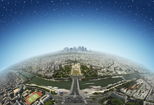 Cartoon Paris from the Eiffel Tower medium by BenHeine tagged planet 