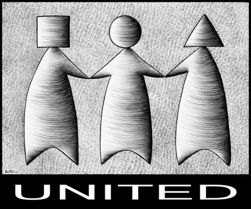 Cartoon: Unity In Diversity (medium) by BenHeine tagged unity,diversity,differ,difference,massive,shapes,religion,faith,colors,of,benetton,logo,handinhand,caste,race,roots,origin,custom,tradition,pen,point,voices,manner,triangle,square,rajaramramachandran,ramachandran,benheine,heine,poem,