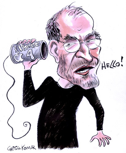 Cartoon: Steve Jobs (medium) by Christo Komarnitski tagged steve,jobs,technology,iphone