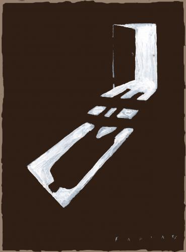 Cartoon: Return (medium) by Farhad Foroutanian tagged shadows,,illustration,schatten,dunkel,wiederkehr,wiederkehren,zurück,zurückkommen,heim,sehnsucht,versprechen,beziehung,familie,liebe,angst,tür,haus,heimkehr,leere,befürchtung