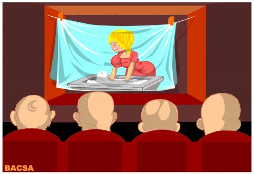 Cartoon: cinema (medium) by bacsa tagged cinema