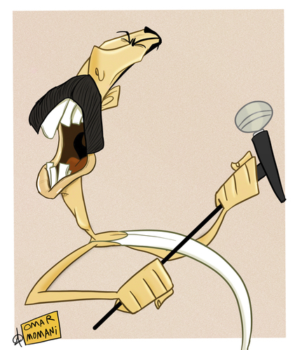 Cartoon: Freddie Mercury (medium) by omomani tagged queen,mercury,freddie