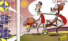 Cartoon: Arsenal past present and future (small) by omomani tagged arsenal,blackburn,rovers,england,france,henry,holland,netherlands,oxlade,chamberlain,premier,league,van,persie