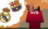 Cartoon: AVB has Barca on the brain (small) by omomani tagged barcelona,real,madrid,villas,boas