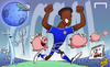 Cartoon: Mikel scores for Chelsea (small) by omomani tagged chelsea,jon,obi,mikel,premier,league