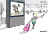 Cartoon: Fluchtkinder (small) by Pfohlmann tagged karikatur,cartoon,color,farbe,2014,welt,global,flucht,flüchtlinge,minderjährige,minderjährig,kinder,jugendliche,hälfte,flughafen,kind,koffer,krisengebiete,krieg