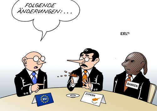 Cartoon: EU Zypern (medium) by Erl tagged zypern,pleite,eu,euro,schulden,hilfe,bedingungen,banken,geschäftsmodell,änderung,ehrlichkeit,zypern,pleite,eu,euro,schulden,hilfe,bedingungen,banken,geschäftsmodell,änderung,ehrlichkeit
