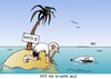 Cartoon: Hartz IV (small) by Erl tagged hartz vier erhöhung fünf euro regierung koalition schwarz gelb cdu csu fdp insel schiffbrüchig post flaschenpost schiff buddelschiff