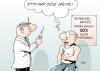 Cartoon: Impfung (small) by Erl tagged schweinegrippe,impfung,kosten,krankenkasse,hälfte,50,prozent,arzt,patient,gesundheit