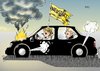 Cartoon: Neustart (small) by Erl tagged regierung,koalition,schwarz,gelb,neustart,neuanfang,bundespräsident,wahl,wulff,fiasko,desaster,drei,wahlgang,auto,feuer,unfall,fehlstart