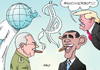 Cartoon: Obama auf Kuba (small) by Erl tagged usa,kuba,besuch,präsident,barack,obama,raul,castro,annäherung,zigarren,feuer,rauch,hammer,und,sichel,kommunismus,dollar,dollarzeichen,kapitalismus,welt,erde,entspannung,kritik,wut,donald,trump,republikaner,karikatur,erl