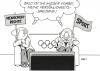 Cartoon: Psyche (small) by Erl tagged olympia,peking,persönlichkeitsspaltung,psyche,krankheit,störung,sport,menschenrechte,vorbei,fernsehen