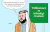 Cartoon: Saudi-Arabien (small) by Erl tagged politik,deutschland,waffenlieferungen,saudi,arabien,iris,lenkflugkörper,zögern,abwarten,waffenlieferung,ukraine,taurus,marschflugkörper,präsident,selenskyj,karikatur,erl