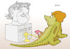 Cartoon: SPD Hartz IV (small) by Erl tagged politik,partei,spd,wahl,spitzenduo,vorsitzende,norbert,walter,borjans,saskia,esken,linksruck,sozialpolitik,sozialstaat,überwindung,hartz,iv,agenda,2010,gerhard,schröder,denkmal,groko,große,koalition,konflikt,merkel,krokodil,karikatur,erl