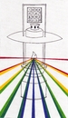 Cartoon: Shed Light (small) by robobenito tagged lantern,drawing,light,spectrum,shed,pen,pencil,ink,color,torch,wisdom,learning,shine,shining,illumination,glow,beams,numbers,puzzle,flame,sight,vision,truth,justice,path,rainbow,full,brilliant