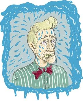 Cartoon: Thin Sweaty Man (medium) by John Bent tagged goon,sweat,ick,