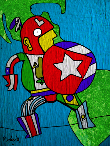 Cartoon: Captain Latinoamerica (medium) by Munguia tagged flags,heroe,super,superheroe,comics,marvel,peru,colombia,guatemala,nicaragua,honduras,argentina,uruguay,chile,spain,america,latinoamerica,rica,costa,mexico,cuba