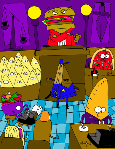 Food Court Cartoon