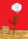 Cartoon: Wishing Well (small) by Munguia tagged thirst,water,well,wish,wishing,better,pozo,agua,hunger,africa,desert,drought,munguia,costa,rica,humor,grafico,caricatura