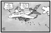 Cartoon: Air Berlin (small) by Kostas Koufogiorgos tagged karikatur,koufogiorgos,illustration,cartoon,air,berlin,entlassung,mitarbeiter,schrumpfkur,flugzeug,wirtschaft,sparmassnahmen
