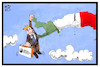 Cartoon: Bankenkrise Italien (small) by Kostas Koufogiorgos tagged karikatur,koufogiorgos,illustration,cartoon,bank,krise,italien,abgrund,monte,paschi,siena,traditionshaus,wirtschaft,absturz,landkarte,stiefel