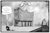 Cartoon: Elbphilharmonie (small) by Kostas Koufogiorgos tagged karikatur,koufogiorgos,illustration,cartoon,elbphilharmonie,wasserschaden,springbrunnen,hamburg,musik,konzertsaal,renovierung,kultur