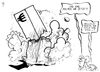 Cartoon: Euro-Krise (small) by Kostas Koufogiorgos tagged euro,schulden,krise,merkel,schäuble,wirtschaft,volksentscheid,karikatur,kostas,koufogiorgos