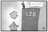 Cartoon: EZB-Zinspolitik (small) by Kostas Koufogiorgos tagged karikatur,koufogiorgos,illustration,cartoon,ezb,bank,zentralbank,eu,europa,euro,geldpolitik,zinsen,strafzinsen,sparschwein,kleinsparer,wirtschaft