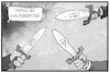 Cartoon: Koalitionsspitzentreffen (small) by Kostas Koufogiorgos tagged karikatur,koufogiorgos,illustration,cartoon,koalition,treffen,spitzentreffen,spd,cdu,csu,kampf,schwert,streit,asylstreit,politik