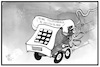 Cartoon: Mobiles Telefonieren (small) by Kostas Koufogiorgos tagged karikatur,koufogiorgos,illustration,cartoon,mobilfunk,telekommunikation,telefon,handy,internet,schnelligkeit,smartphone