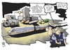 Cartoon: Terror bei der Bahn (small) by Kostas Koufogiorgos tagged bahn,terrorismus,anschlag,polizei,stuttgart,mainz,bahnhof,ice,klimaanlage,zug,db,karikatur,koufogiorgos,verkehr,infrastruktur